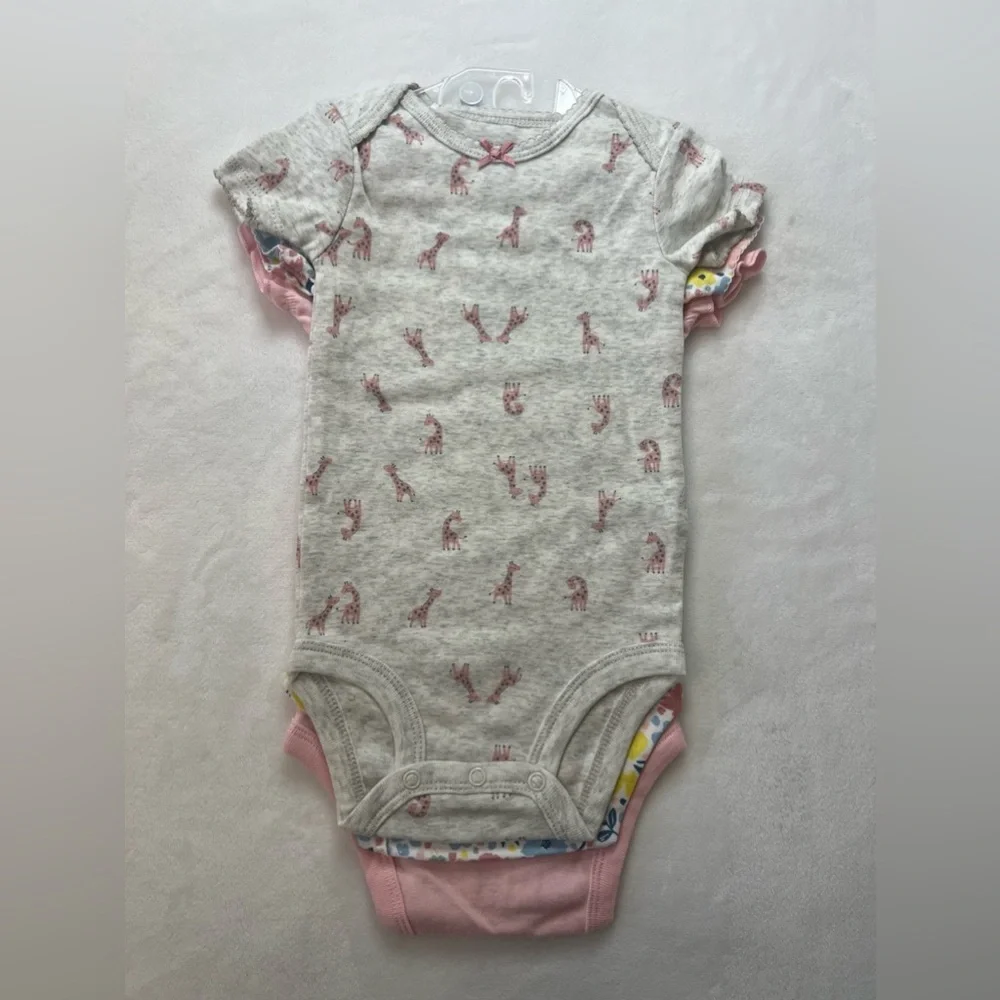 Carter’s 3 Pack Pink Floral Short Sleeve Onesies